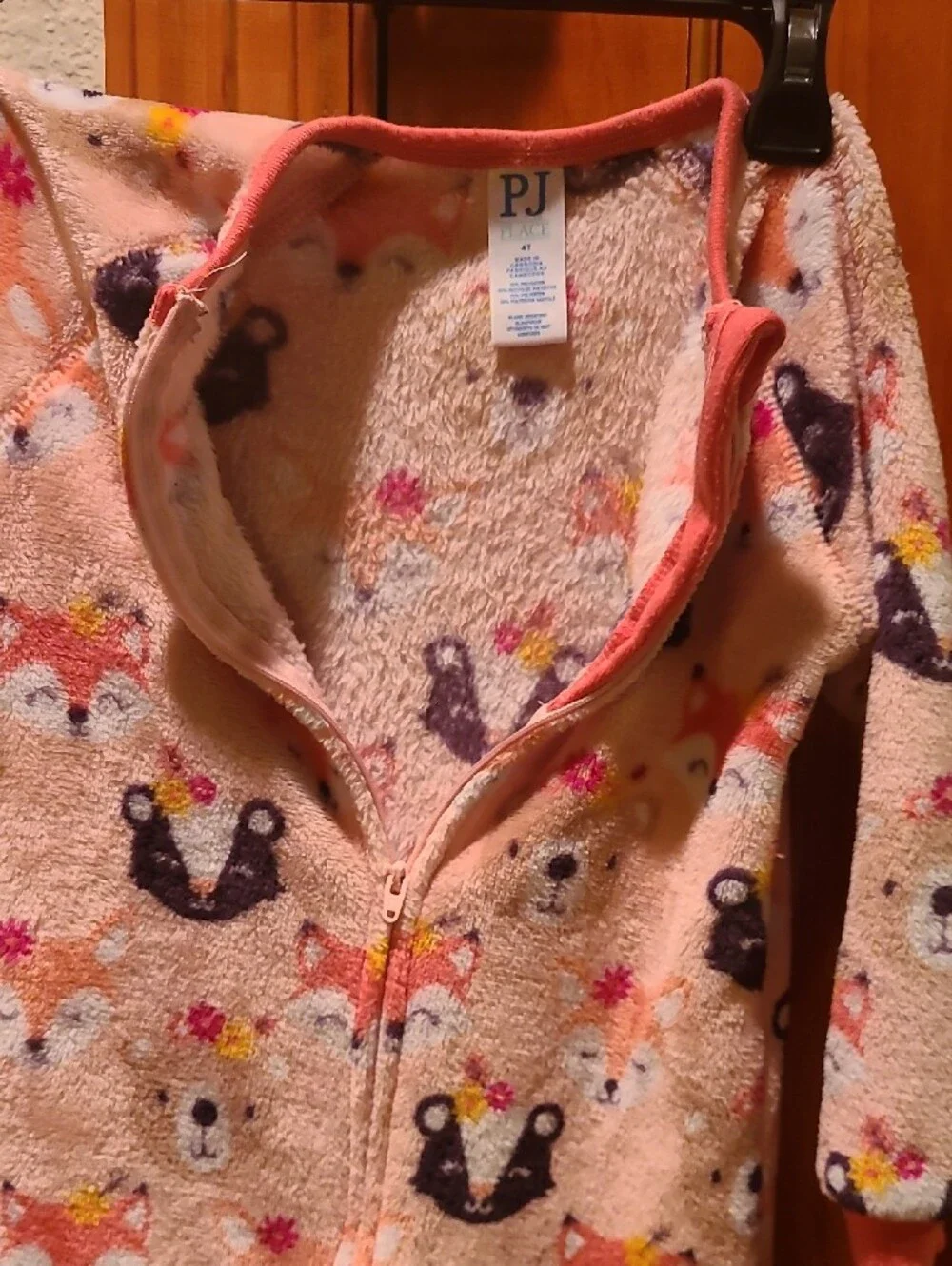 Place Pink Penguin Print Footed One-Piece Pajamas Size 4T
